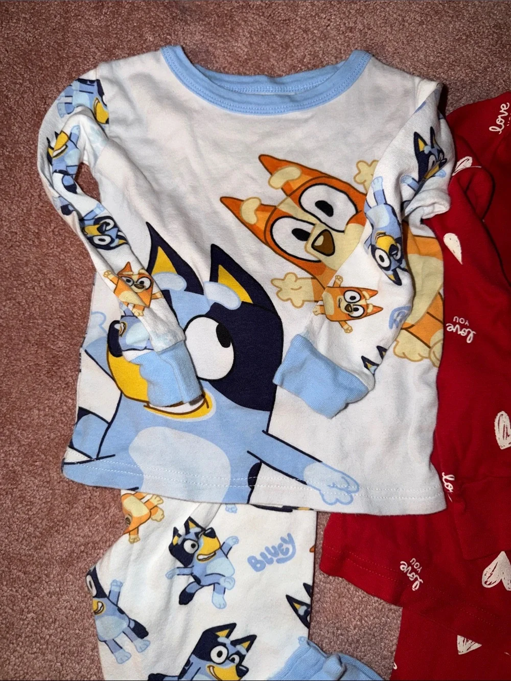 Carter's Red Heart Print Pajama Set with Assorted Character Sets